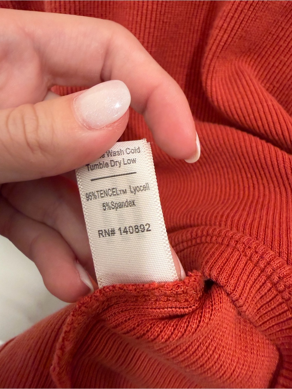Marine Layer Burnt Orange Ribbed Mock Neck Short Sleeve Top Size Small - Picture 3 of 5